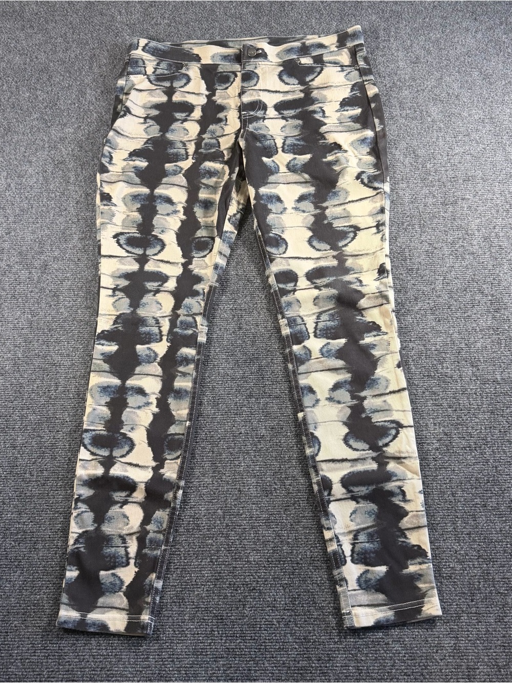 HUE Ink Blot Print Super Smooth Stretch Denim Legging Size Large